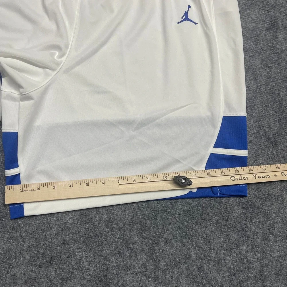 Jordan Shorts Mens 3XL White Blue Basketball Jumpman Overtime Colorblock Light